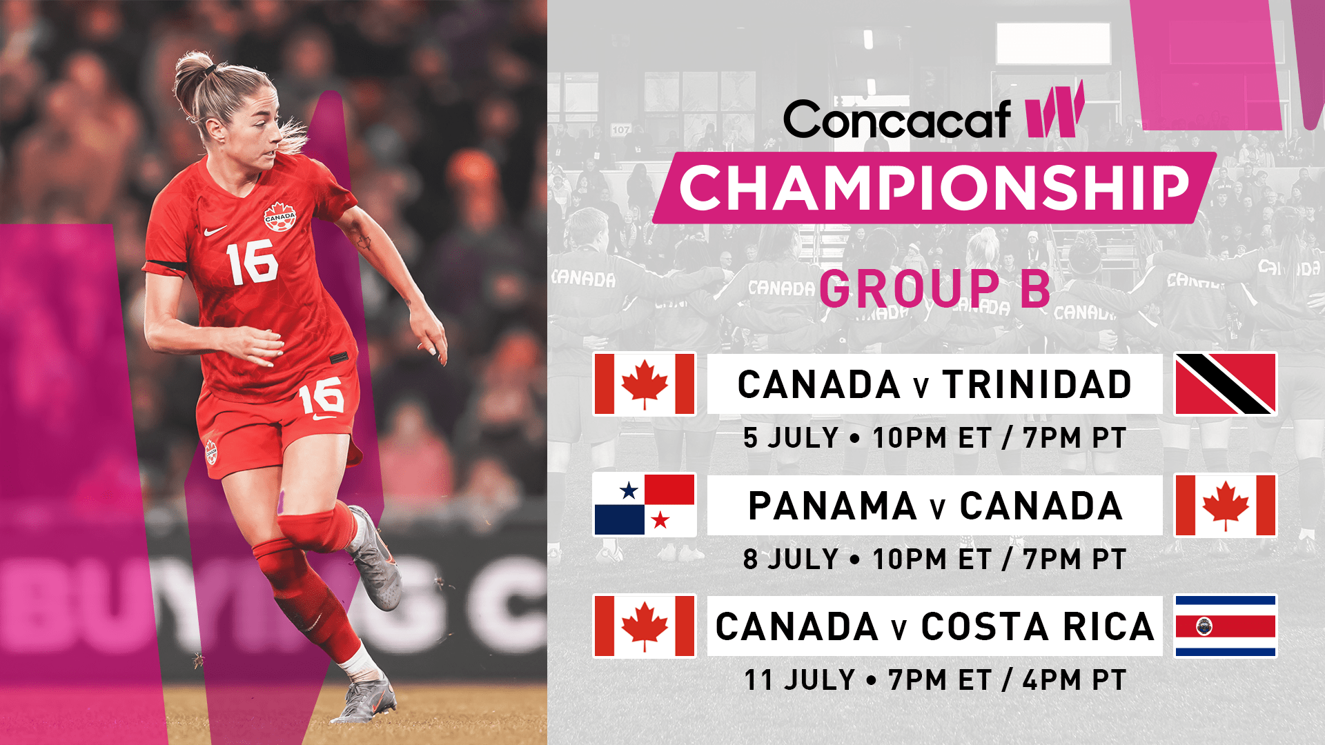 Canada announce squad for the 2022 Concacaf W Championship